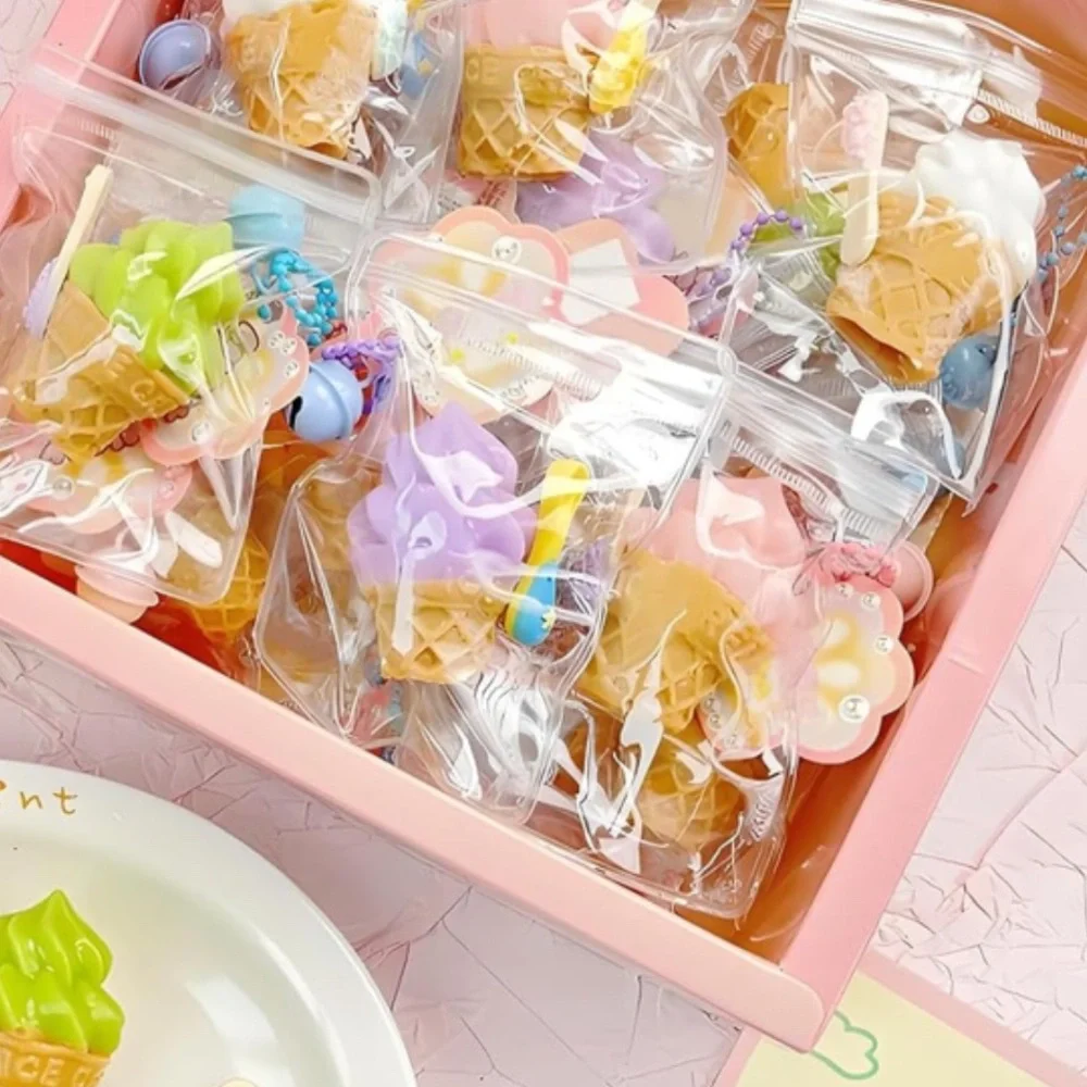Pastel Ice Cream Cone Party Favors -  Keychain Pink, Purple, Green,  or Blue